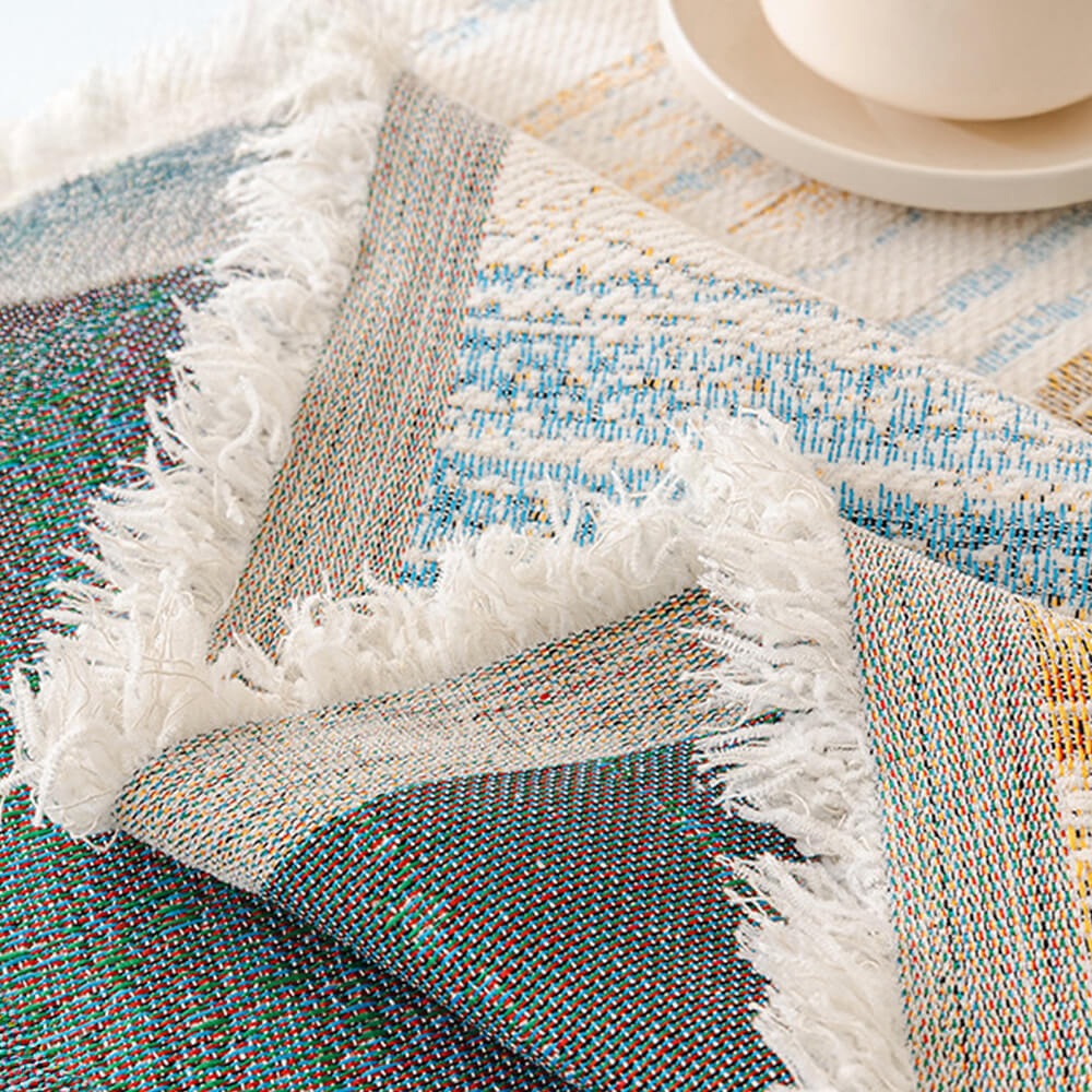 Colorful Rainbow Gradient Full Sofa Drape Throw Sofa Cover