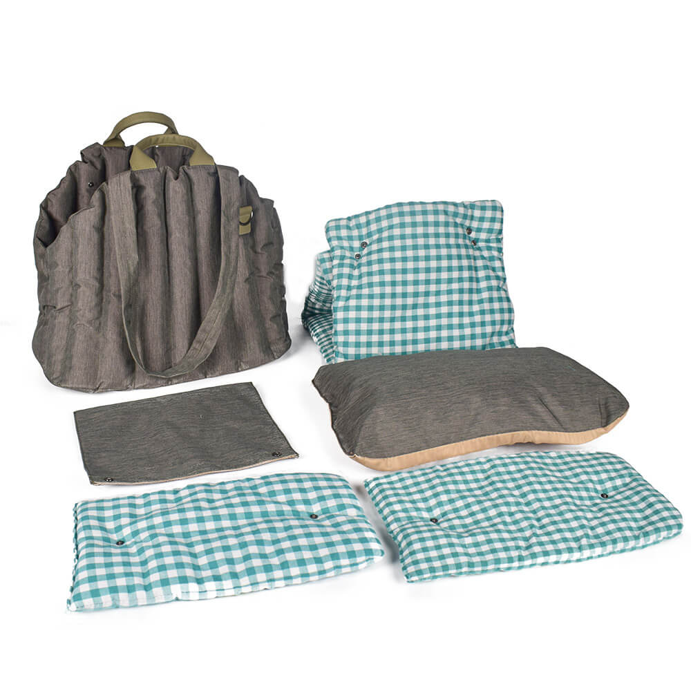 Gingham Portable Soft Multi-Purpose Dog & Cat Carrier Bag