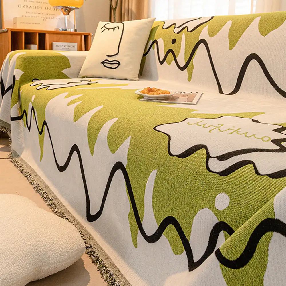 Ice Cream Wavy Chenille Scratch-Resistant Sofa Blanket Sofa Cover