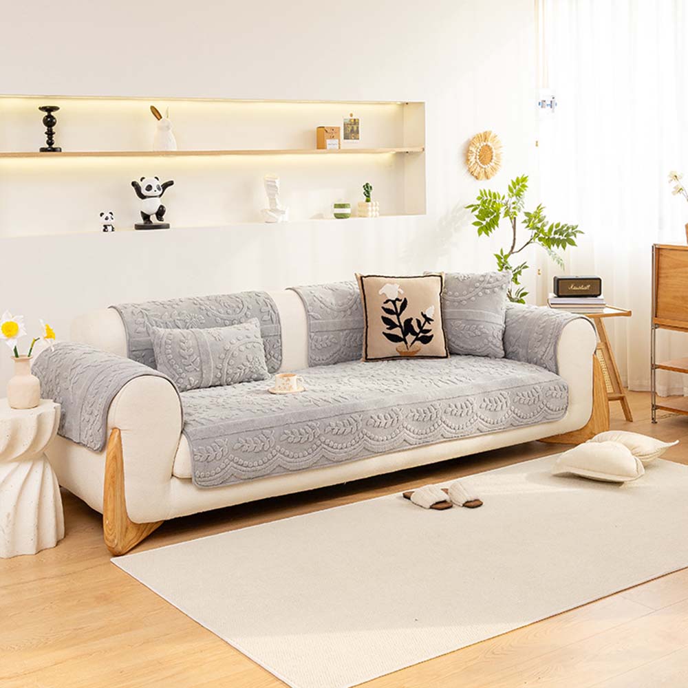 Jacquard Plush Comfortable Scratch-Resistant Non-Slip Sofa Cover