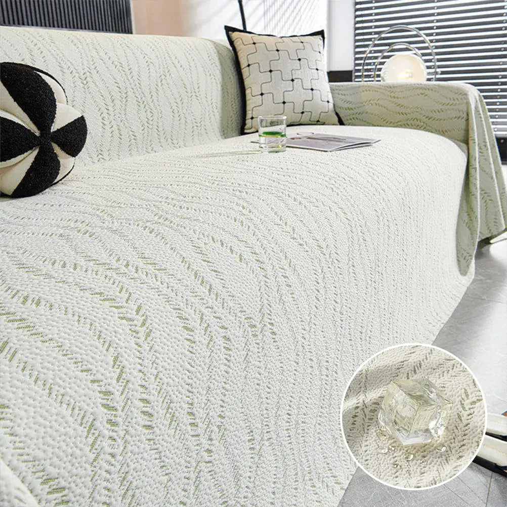 Leaf Pattern Cooling Ice Silk Sofa Protection Large Blanket Sofa Cover