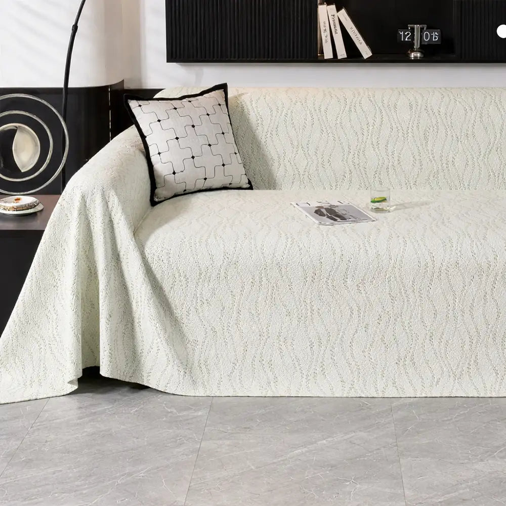 Leaf Pattern Cooling Ice Silk Sofa Protection Large Blanket Sofa Cover