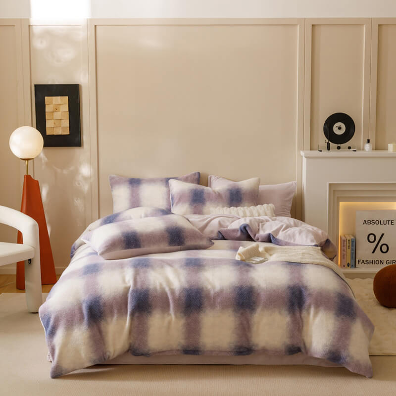 Parure de lit luxueuse et confortable en faux cachemire ultra doux et élégant.