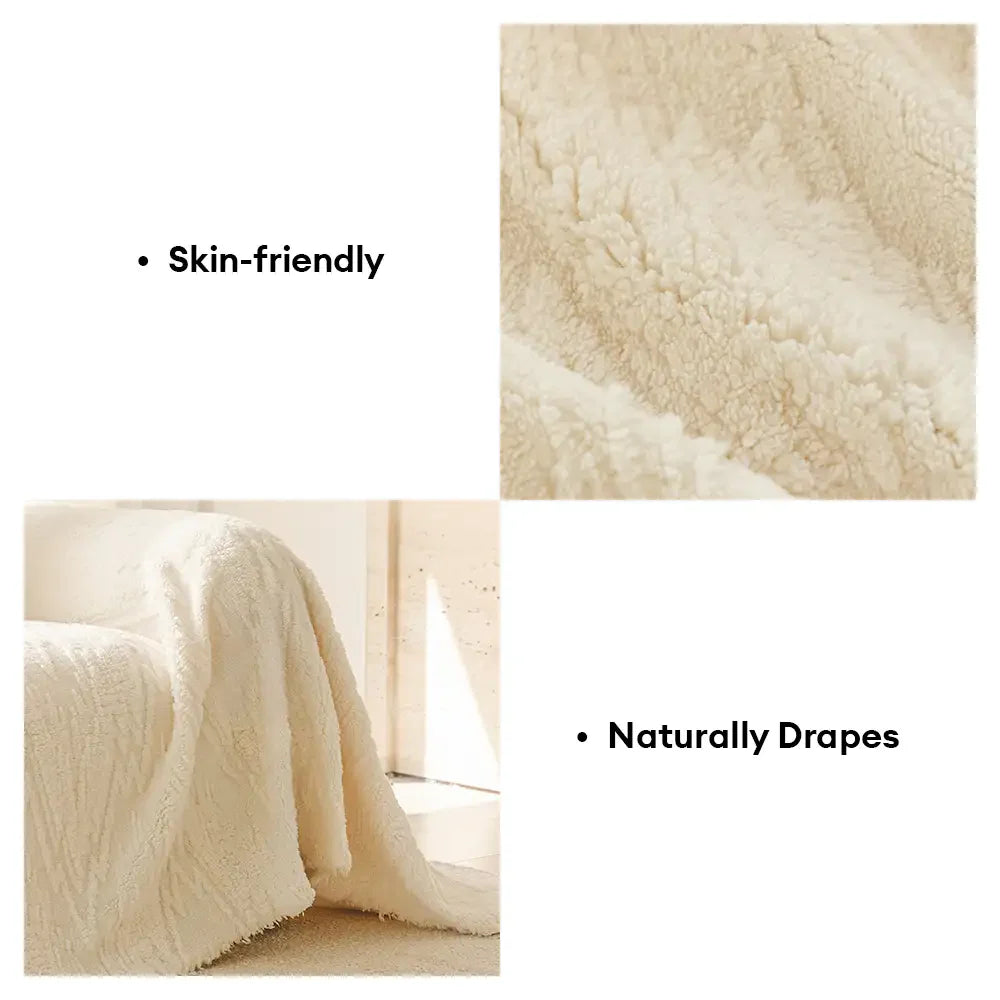 Luxury Nordic Jacquard Fleece Thickened Anti-Scratch Sofa Cover