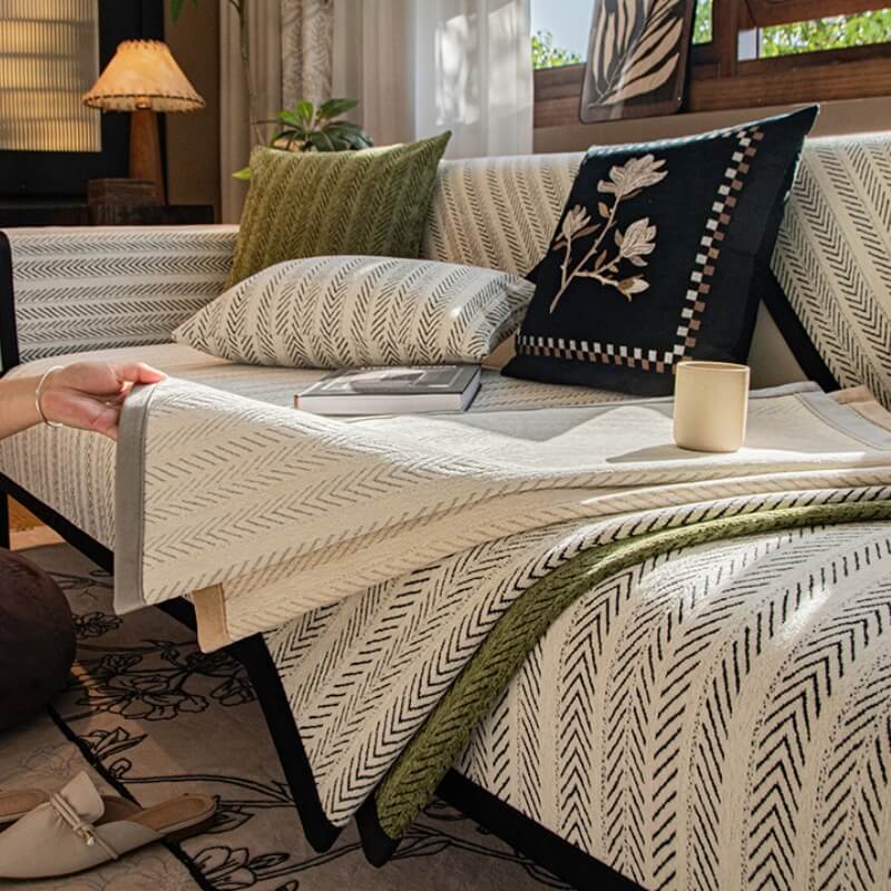 Housse de protection pour meubles en tissu chenille moderne, anti-rayures, antidérapante