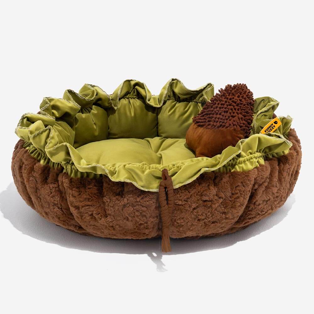 Lit pour chien apaisant et réglable inspiré de la nature - Nid en peluche