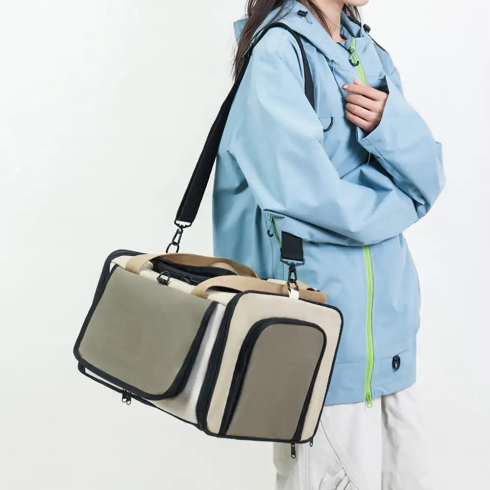 Airline Approved Outdoor Portable Breathable Large-Capacity Expandable Cat Carrier Bag