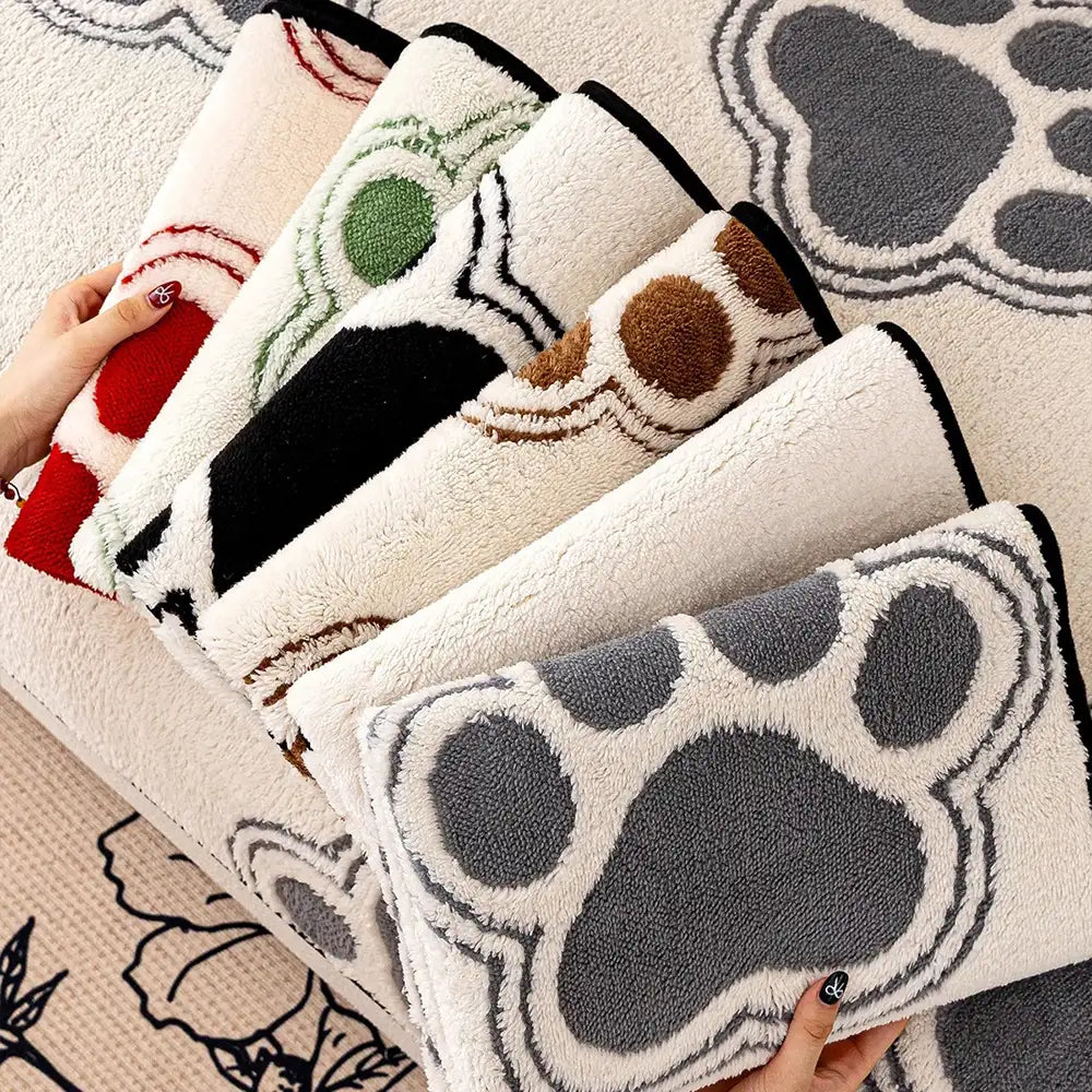 Paw Print Soft Polar Fleece Sofa Protector Non-slip Sofa Cover