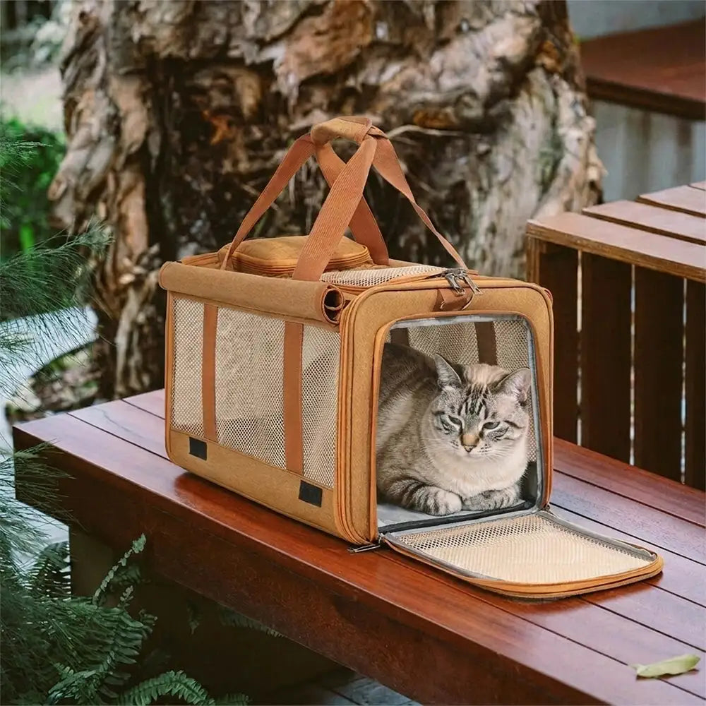 Airline Approved Portable Breathable Large-Capacity Expandable Multi-Functional Cat Carrier Bag