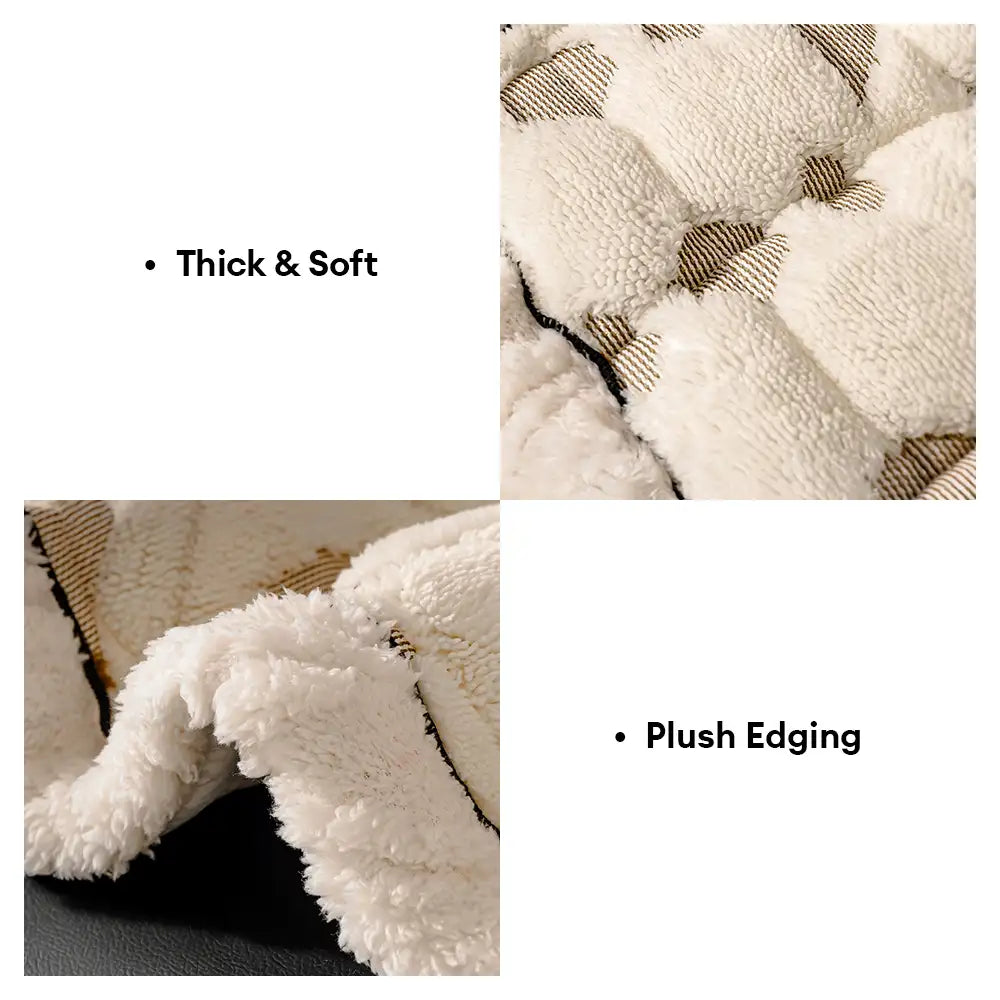 Retro Plush Diamond Pattern Scratch-Resistant Non-Slip Pet Mat Couch Cover