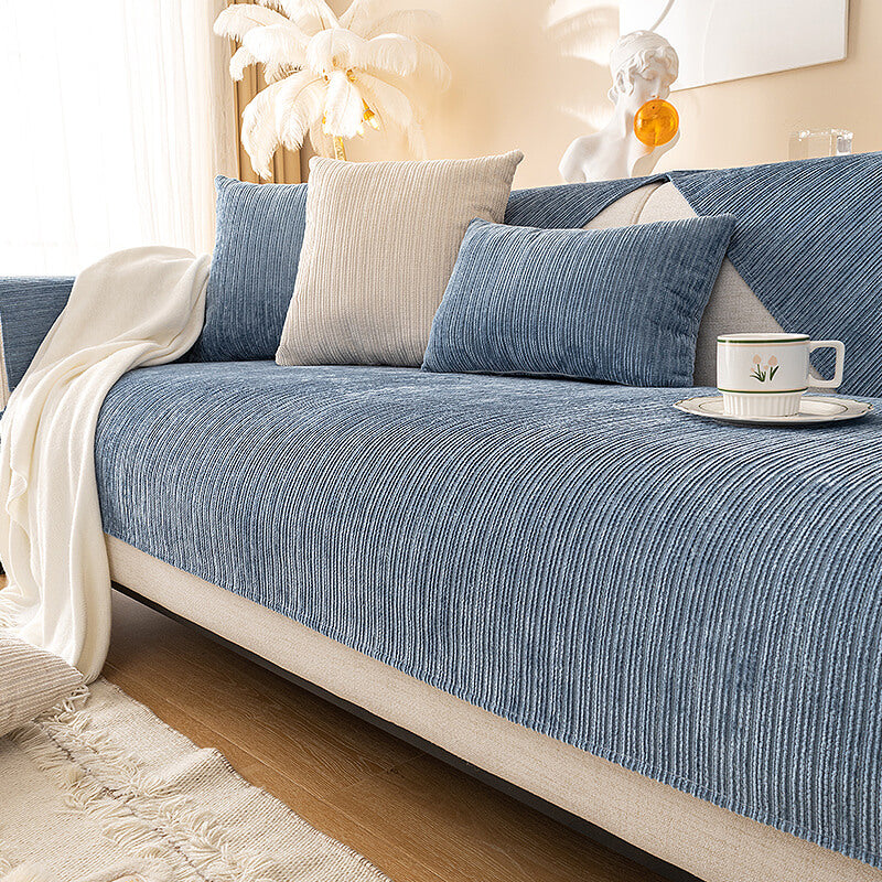 Simple Solid Color Chenille Scratch-resistant Protective Outdoor Sofa Cover