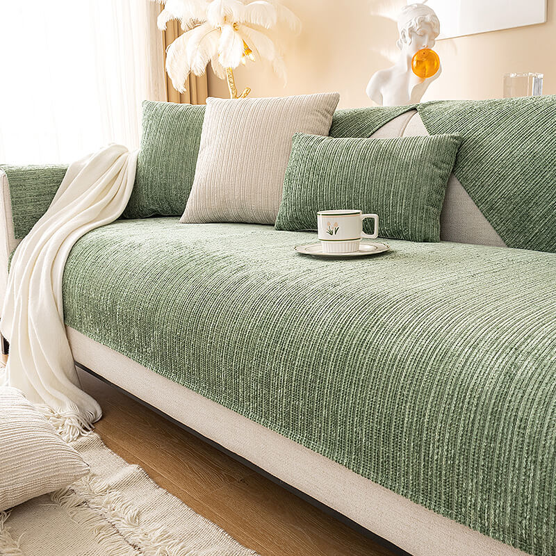 Simple Solid Color Chenille Scratch-resistant Protective Outdoor Sofa Cover