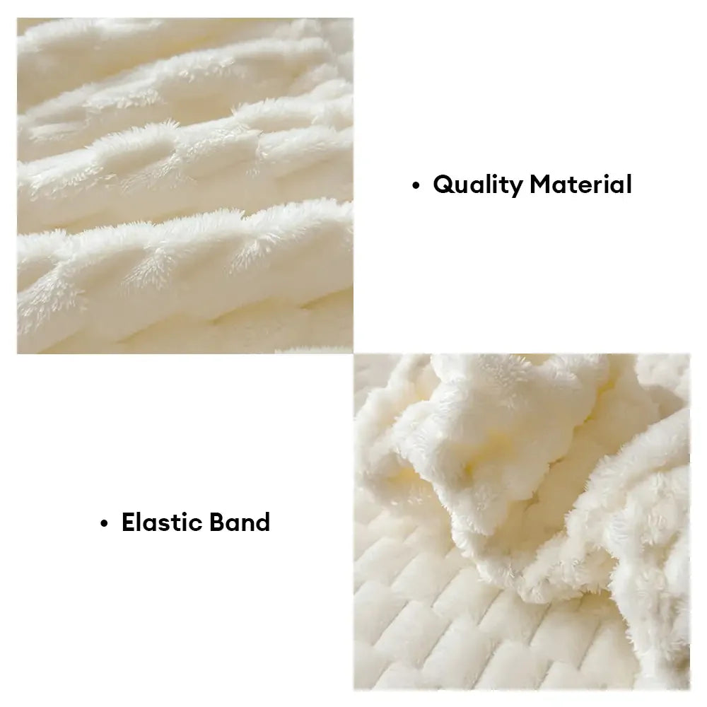 Soft Plush Skin-Friendly Mattress Protector Bedding Fitted Sheet Set