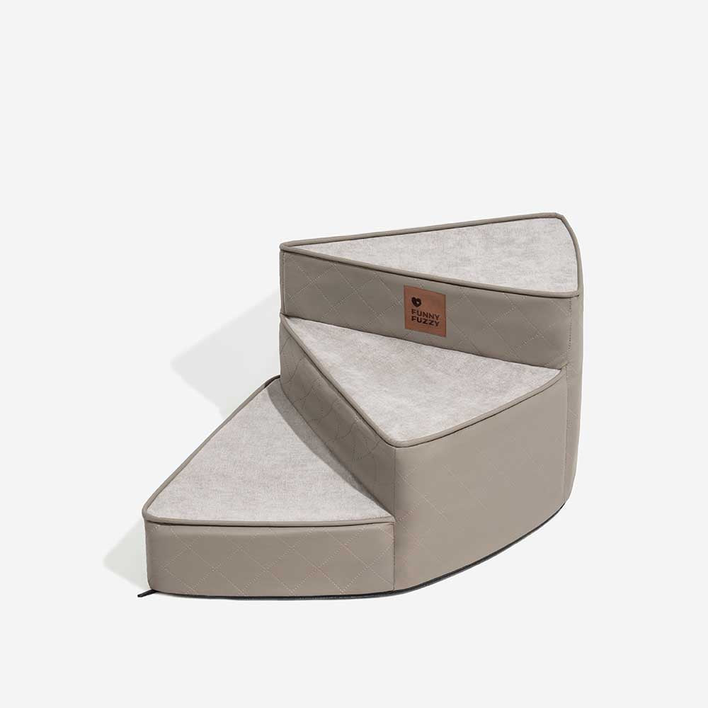 Luxe Water-repellent Faux Leather Removable Spiral Pet Stairs - StepEase