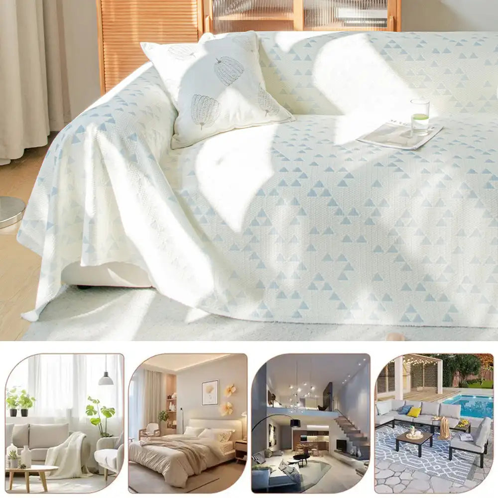 Triangle Star Cooling Ice Silk Breathable Comfort Sofa Blanket Sofa Cover