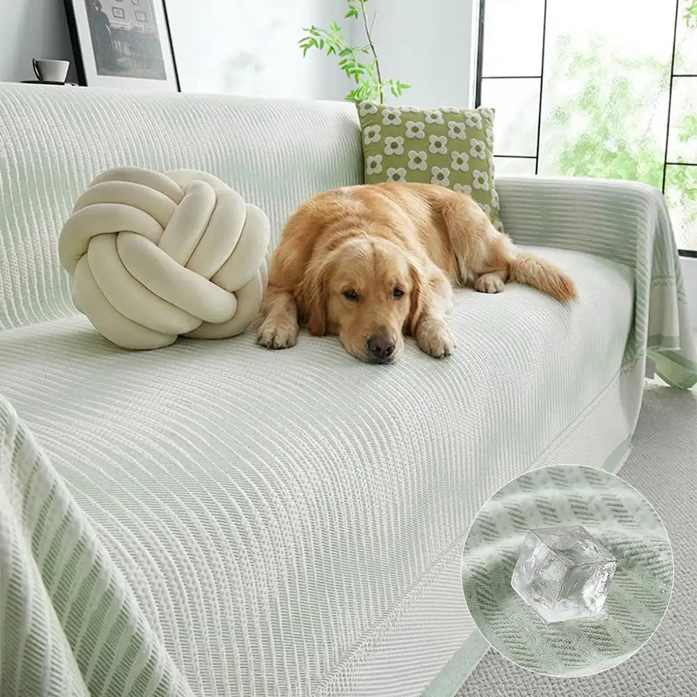 Modern Geometric Cooling Ice Silk Breathable Sofa Blanket Sofa Cover
