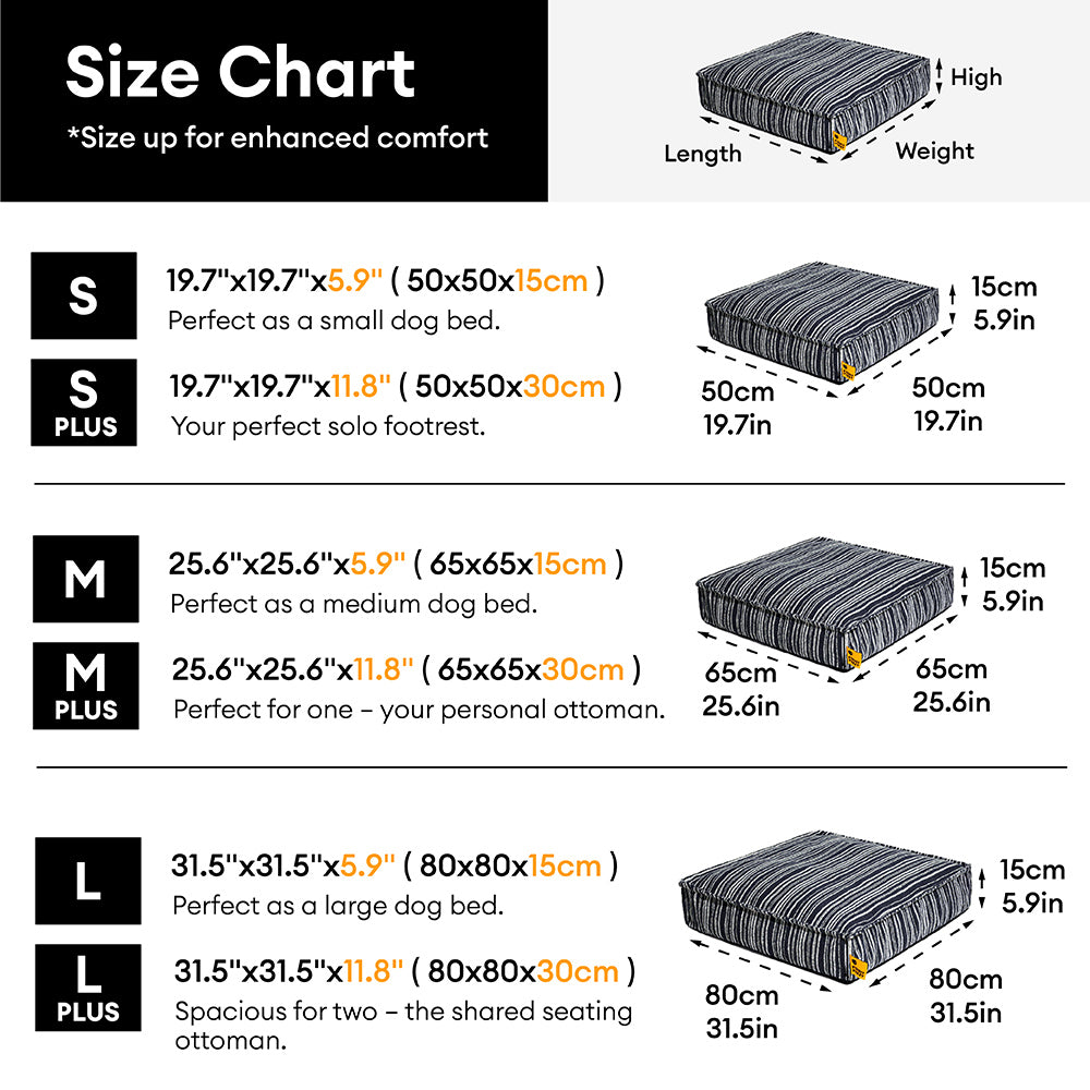 Sustainable Storage Pouf Ottoman & Dog Bed - Funnyfuzzy SnugNest