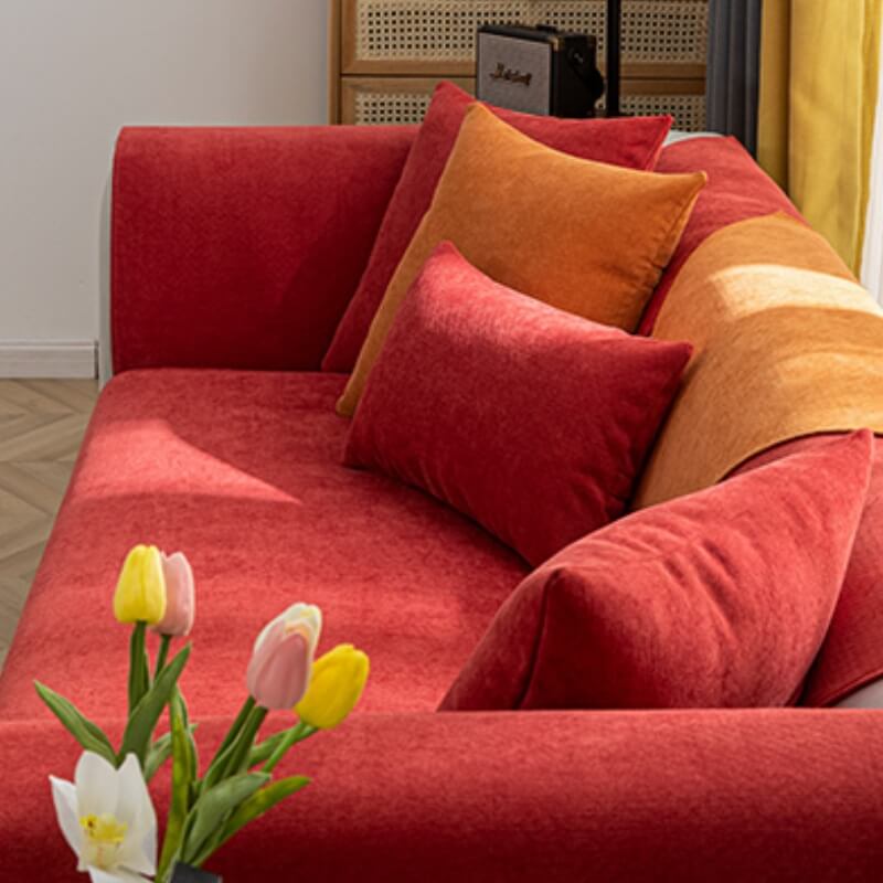 Vermilion Comfortable Chenille Sofa Protective Sofa Cover