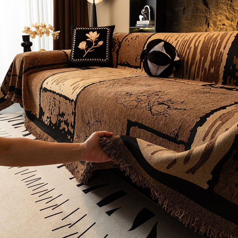 Vintage Chenille Anti-Scratch Sofa Protector Throw Sofa Cover