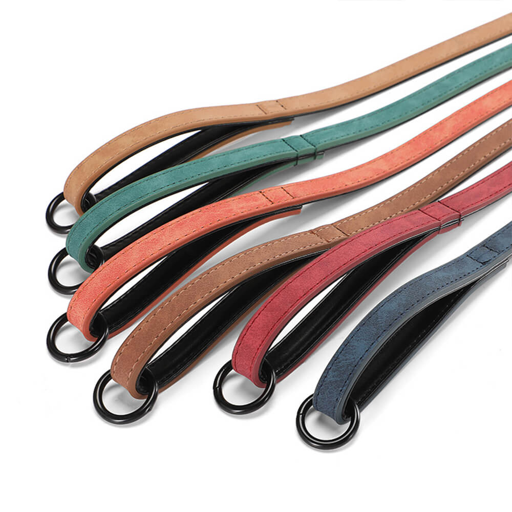 Ensemble de laisse de collier de chien de protection de cou souple en simili cuir vintage