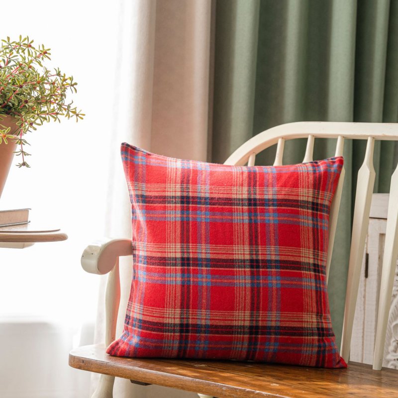 Vintage Christmas Style Plaid Blanket Full Wrap Sofa Cover