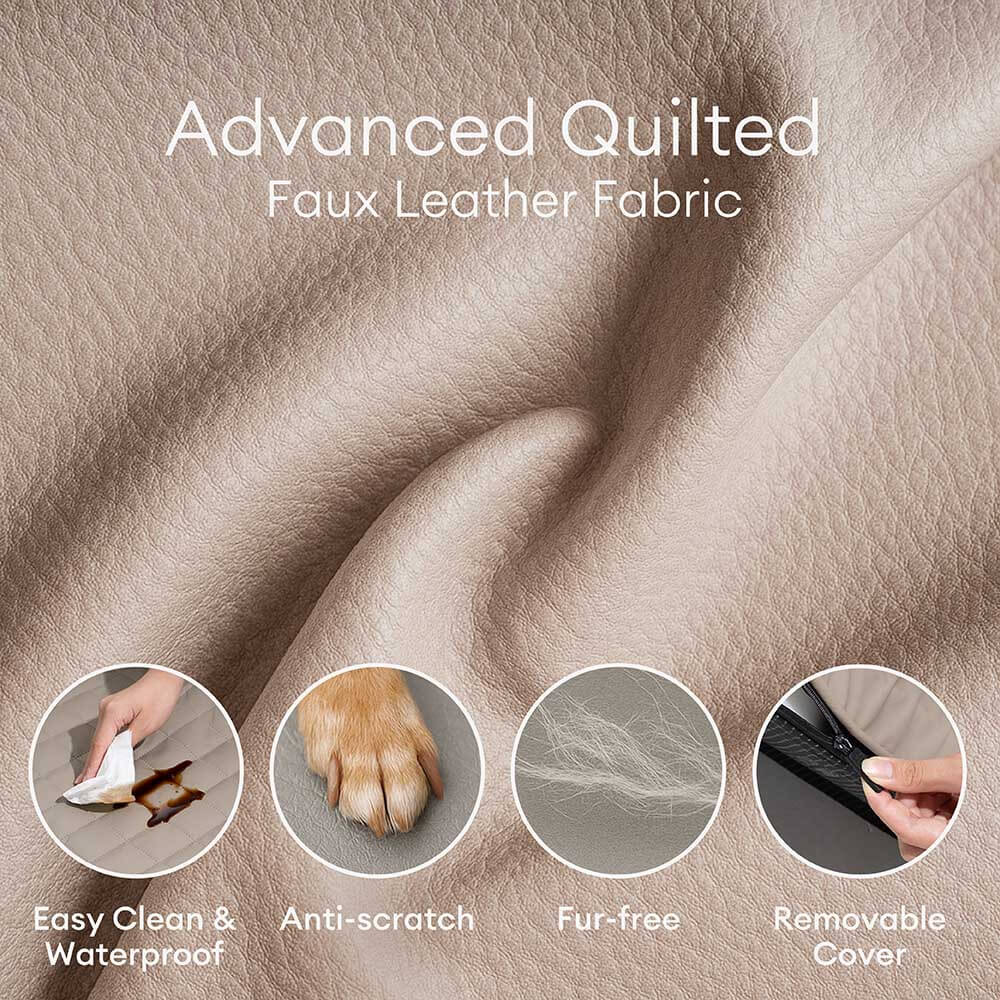 Luxe Water-repellent Faux Leather Removable Spiral Pet Stairs - StepEase