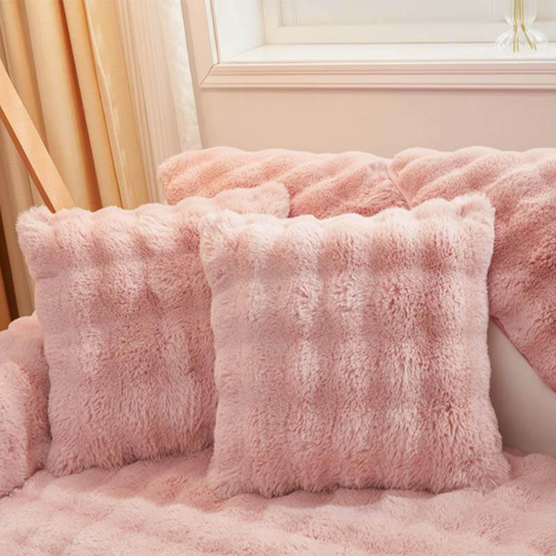 Cozy Plush Solid Colour Non-slip Sofa Cover