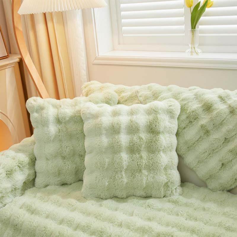 Cozy Plush Solid Colour Non-slip Sofa Cover