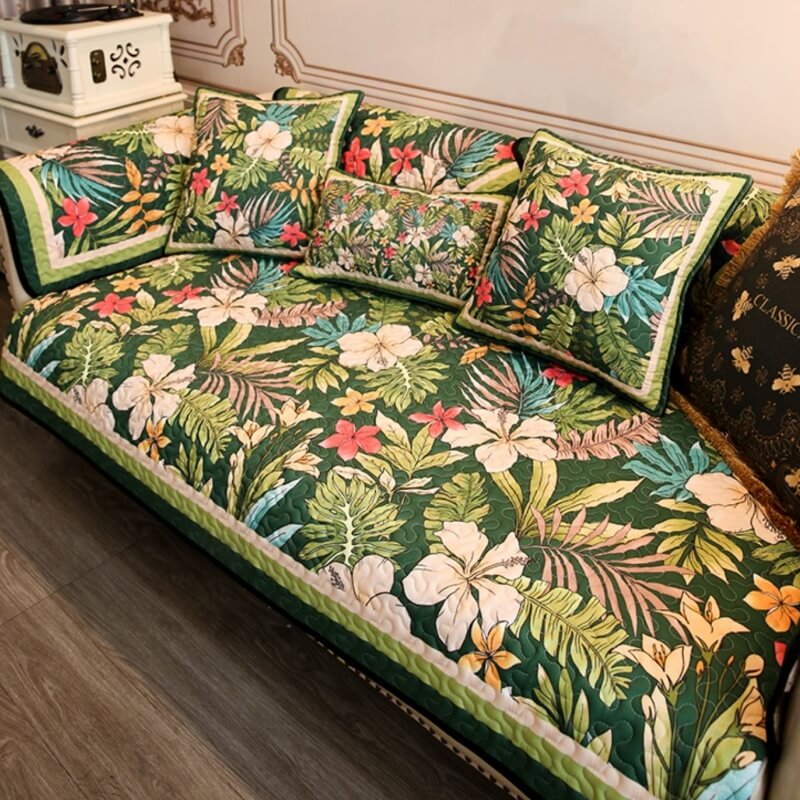 Tropical Rainforest Sofa Anti-Scratch Protective Mat Sofa Cover