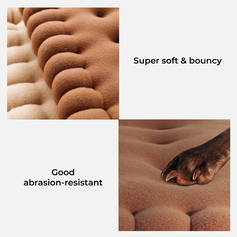 Biscuit Quilted Dog Bed - FUNNYFUZZY