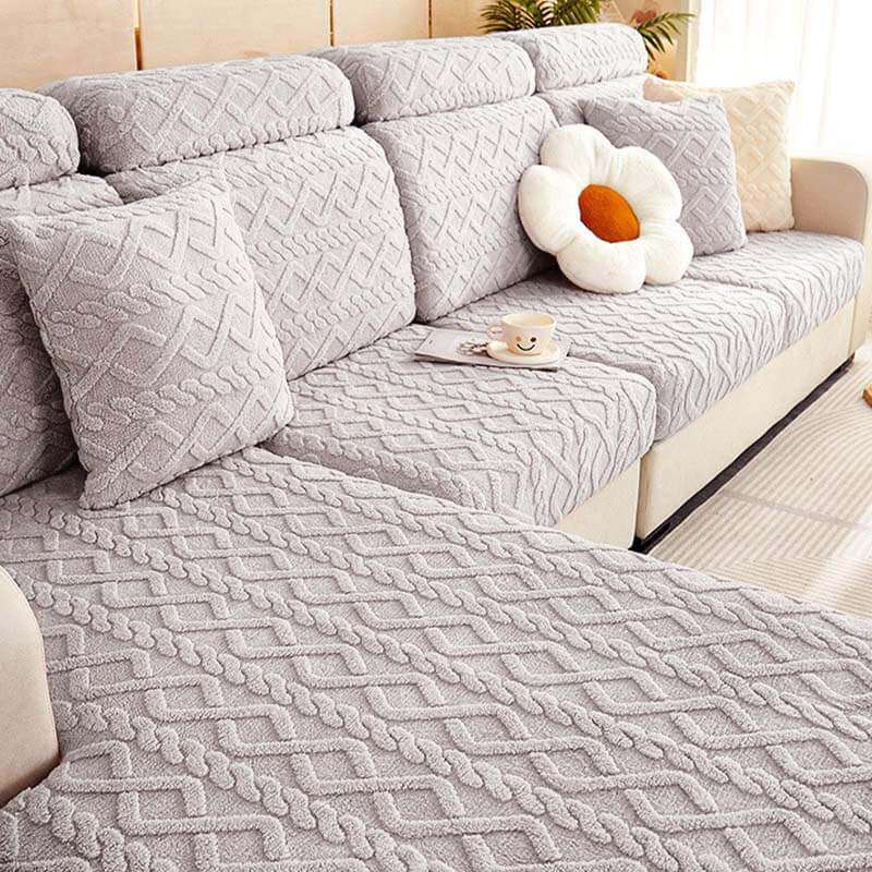 Full Wrap Soft Fleece Stretch Sofa Cover