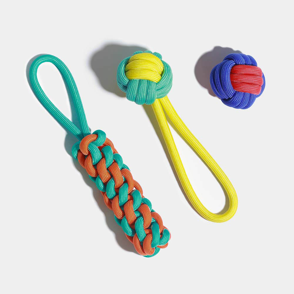 Knots Rope Dog Toy Set - Color Clash - FUNNYFUZZY