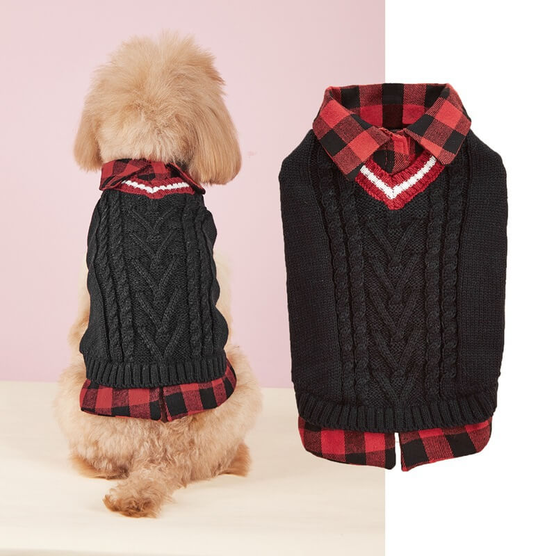 Gilet pull en tricot torsadé pour chien, parfait pour l'automne et l'hiver