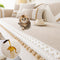 All-Season Waterproof Anti-Scratch Soft Corduroy Couch Cover with Pom-Poms