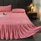 Housse de matelas en velours de lait doux et chaud, couleur unie, jupe de lit protectrice