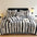 Irregular Ombre Striped Warm Thick Faux Rabbit Fur Anti-Static Bed Sheet Set