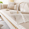 All-Season Waterproof Anti-Scratch Soft Corduroy Couch Cover with Pom-Poms