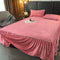 Housse de matelas en velours de lait doux et chaud, couleur unie, jupe de lit protectrice