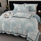 Premium Soft Stereoscopic Floral Trimmed Milk Velvet Bed Sheet Set
