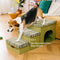 Foldable Dog Stairs with Storage and Condo - Funnyfuzzy SnugNest
