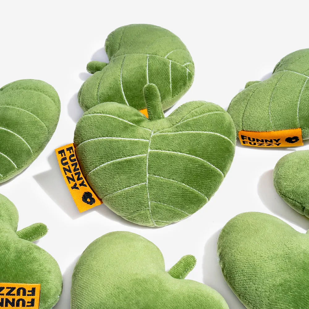 Plush Leaf-Shaped Squeaky Dog Toy - Funnyfuzzy SnugNest