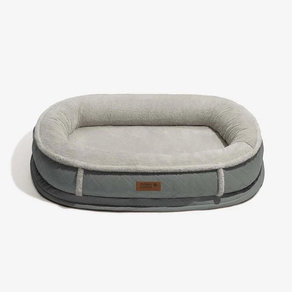 Deluxe Faux Leather & Plush Removable Orthopedic Donut Dog Bed - WarmNest