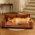 Deluxe Silk Velvet Removable Bolster Orthopedic Dog Bed With Pillow - RegalRest
