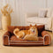 Deluxe Silk Velvet Removable Bolster Orthopedic Dog Bed With Pillow - RegalRest