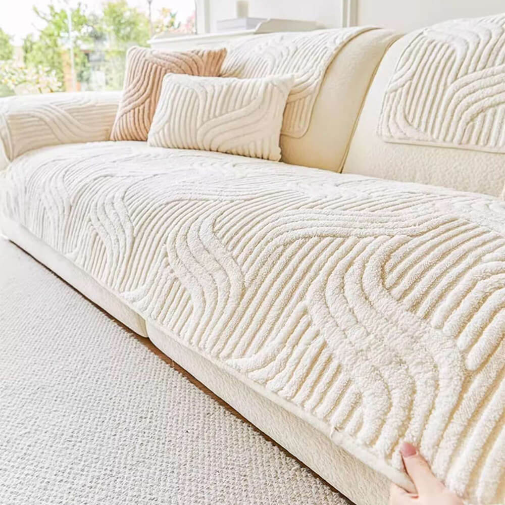 Modern Geometric Soft Plush Non-slip Sofa Protector Couch Cover