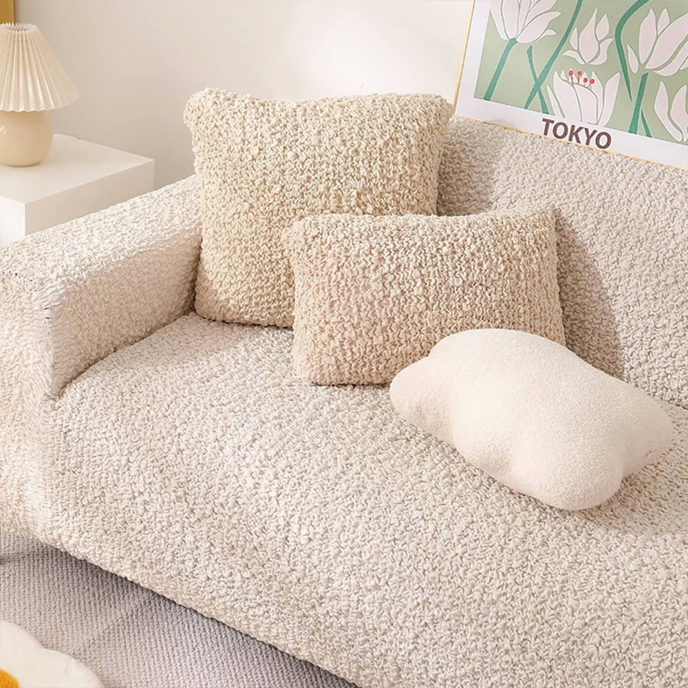 All-Season Cloud Bubble Textured Stretch Full-Cover Sofa Cover