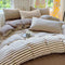 Modern Cozy Style Striped Textured Duvet Cover Bed Sheet Set