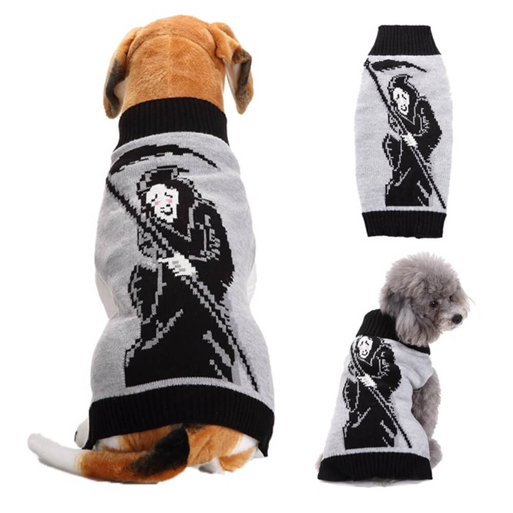 Pull pour animaux de compagnie d’Halloween | Vêtements chauds et confortables pour chiens à motif d'Halloween