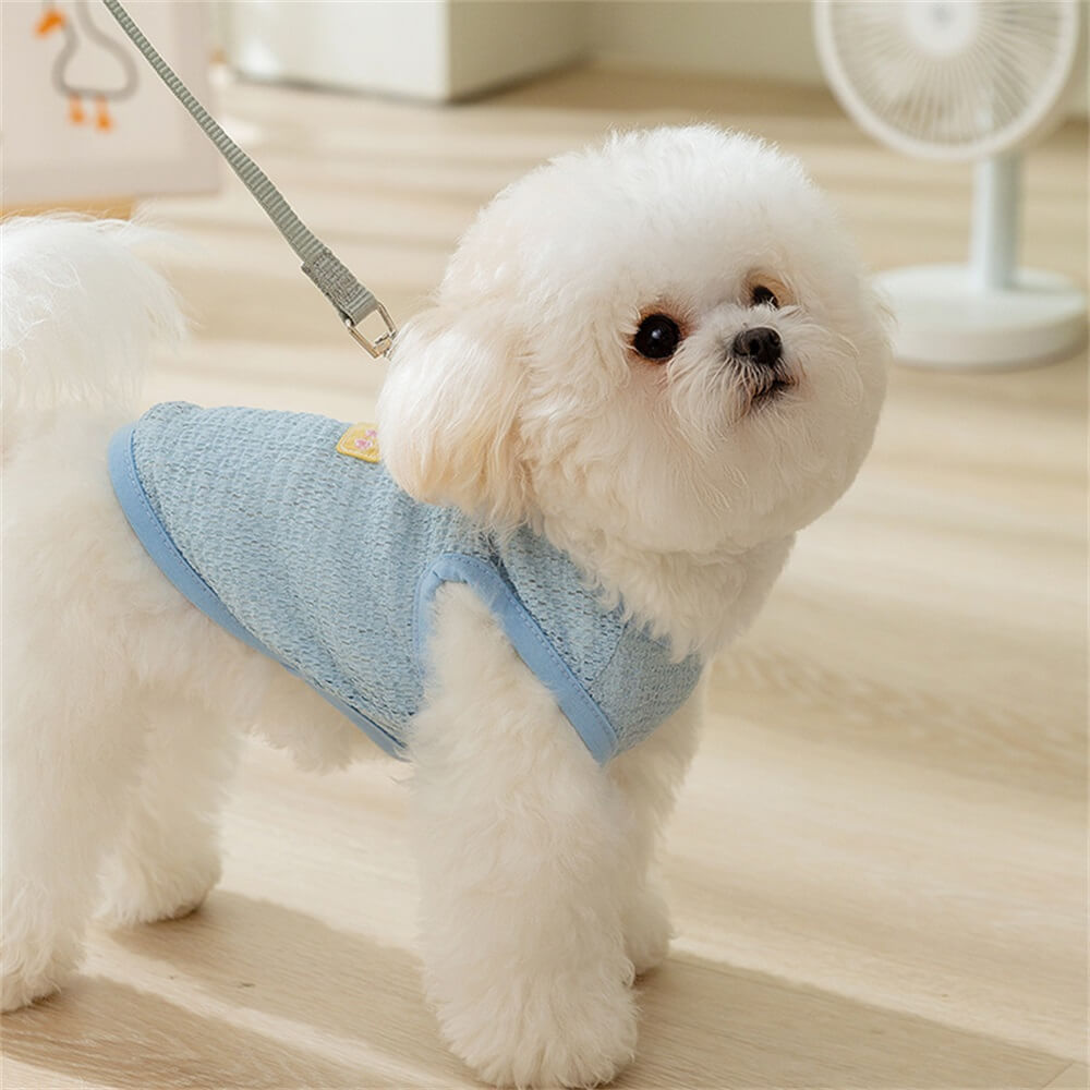 Breathable bear patch traction pet clothing two-leg vest dog cat summer clothes