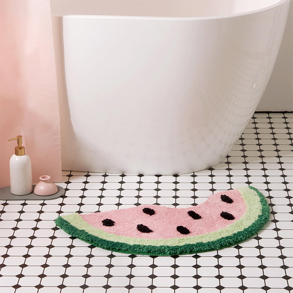 Watermelon Shape Multi-Functional Decorative Non-Slip Washable Bath Mat Home Rug